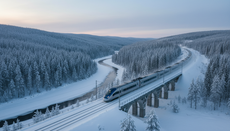 partez pour un voyage unique de 3 000 km en train à la découverte des aurores boréales, un spectacle naturel époustouflant à travers des paysages enchanteurs sur rails.