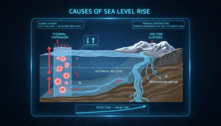 découvrez comment l'élévation du niveau des océans constitue un indicateur clé du changement climatique global et ses impacts sur notre planète.