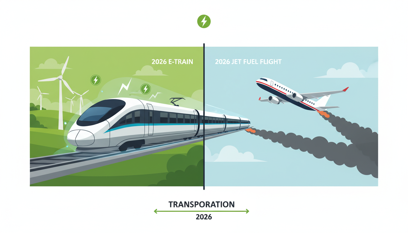 comparez l'empreinte co2 du train et de l'avion dans ce duel climatique essentiel pour choisir un mode de transport plus écologique.