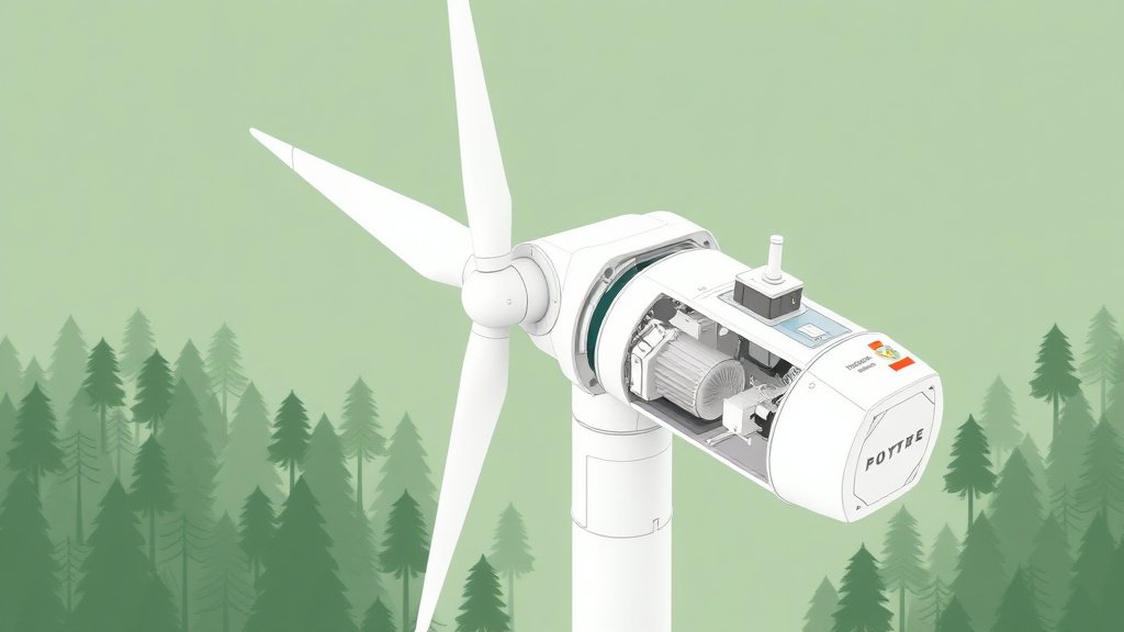 Schéma d'une éolienne moderne avec ses composants principaux