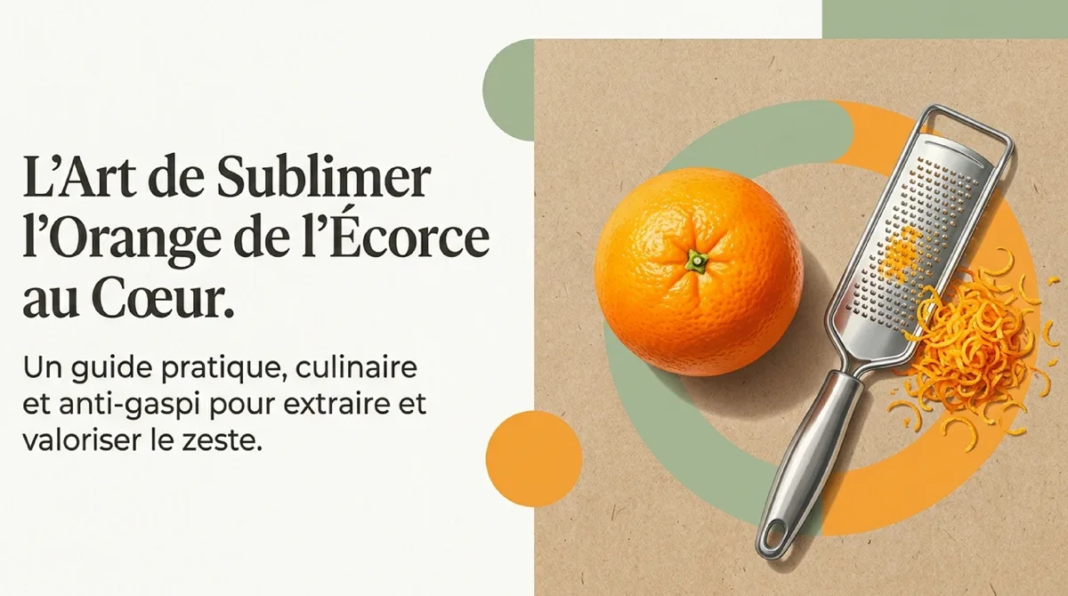 Orange, zesteur et zestes d’orange pour un guide culinaire anti-gaspi