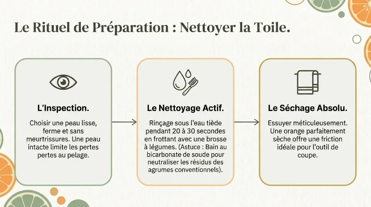 Infographie Trois gestes concrets autour du zeste d'orange