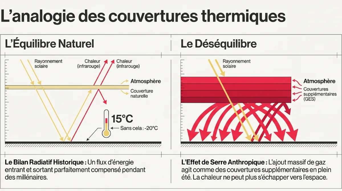 Infographie Les moteurs du réchauffement : comprendre les forçages radiatifs positifs