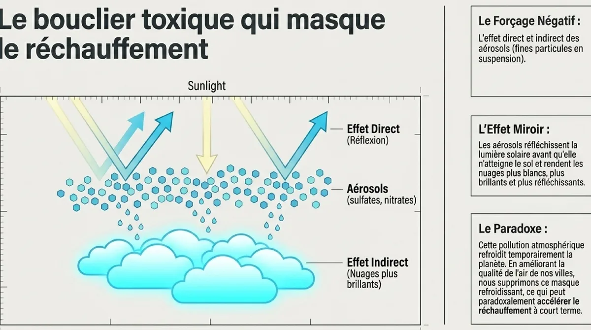 Infographie Trois gestes concrets pour comprendre le forçage radiatif
