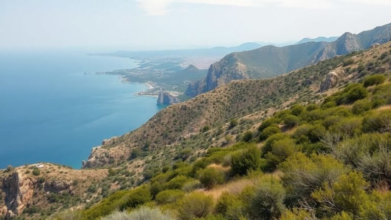 Paysage côtier corse avec végétation méditerranéenne et reliefs, illustrant les enjeux de l’autonomie Corse