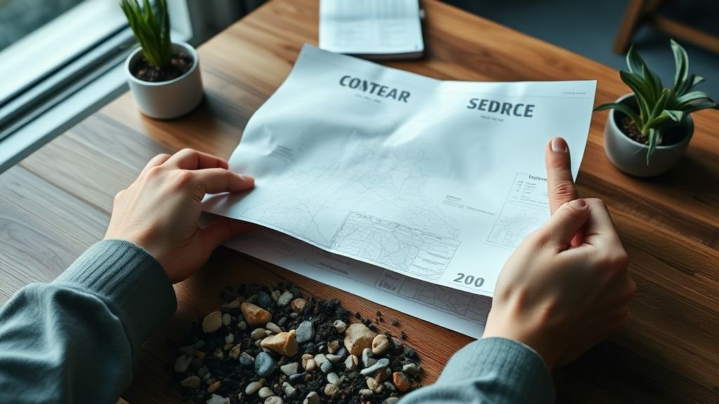 Mains au-dessus d’une carte vierge et de végétation côtière, évoquant les décisions d’aménagement en Corse