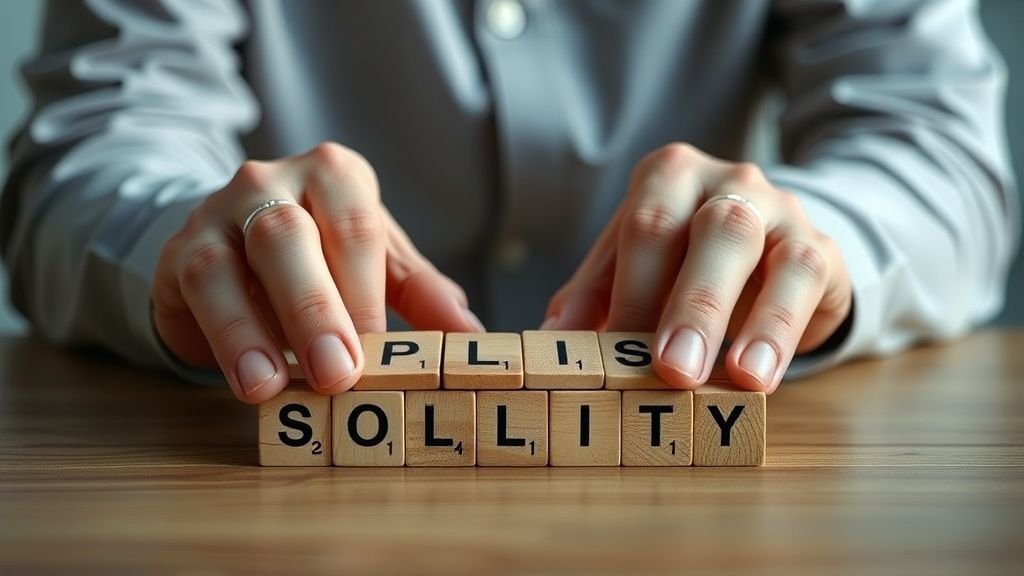 Mains disposant des blocs en bois sur une table pour symboliser des choix politiques et climatiques