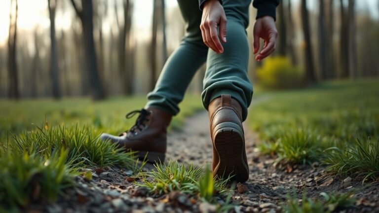 Personne en lisière de forêt vérifiant ses vêtements après une marche en nature
