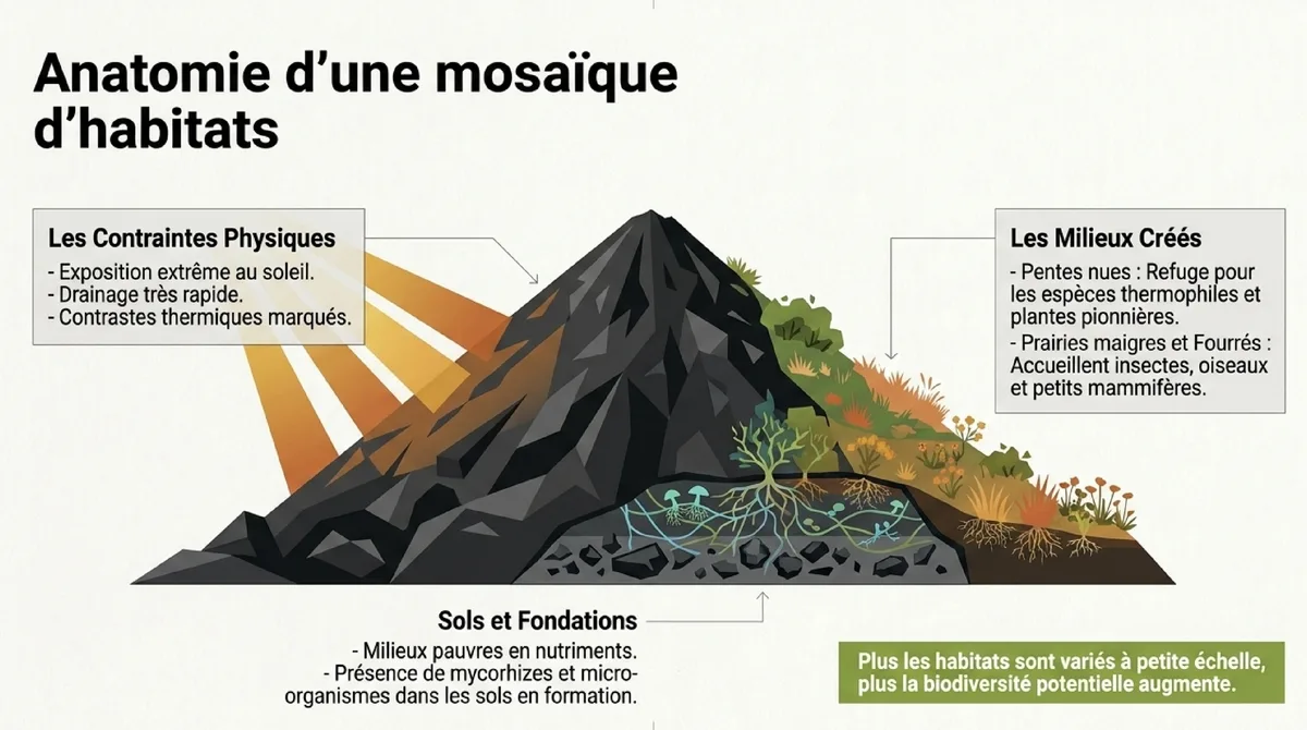 Infographie Terrils, mémoire ouvrière et reconversion des paysages