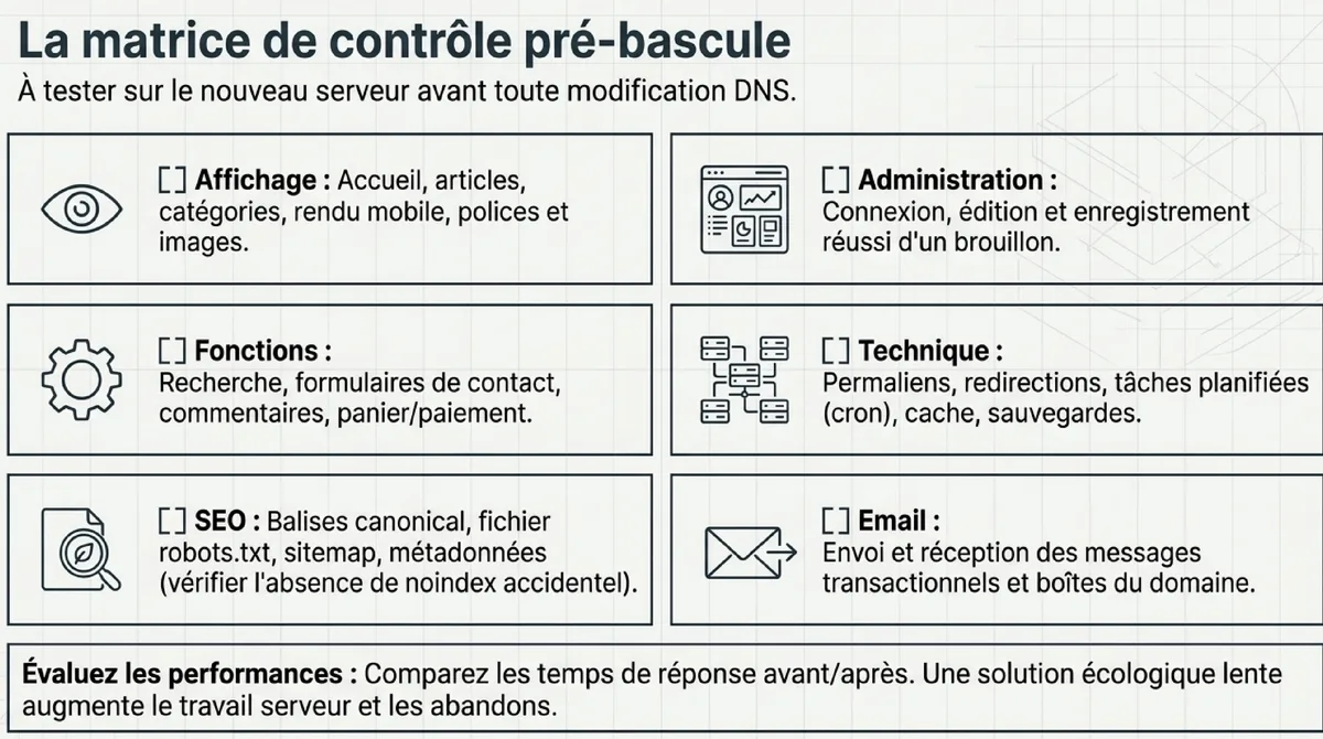 Infographie 4. Contrôler le site avant la bascule DNS