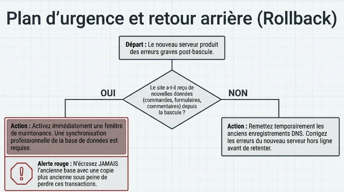 Infographie Plan de retour arrière