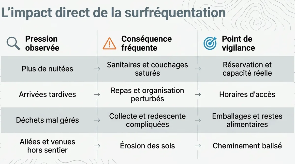 Infographie Ce que change concrètement la surfréquentation