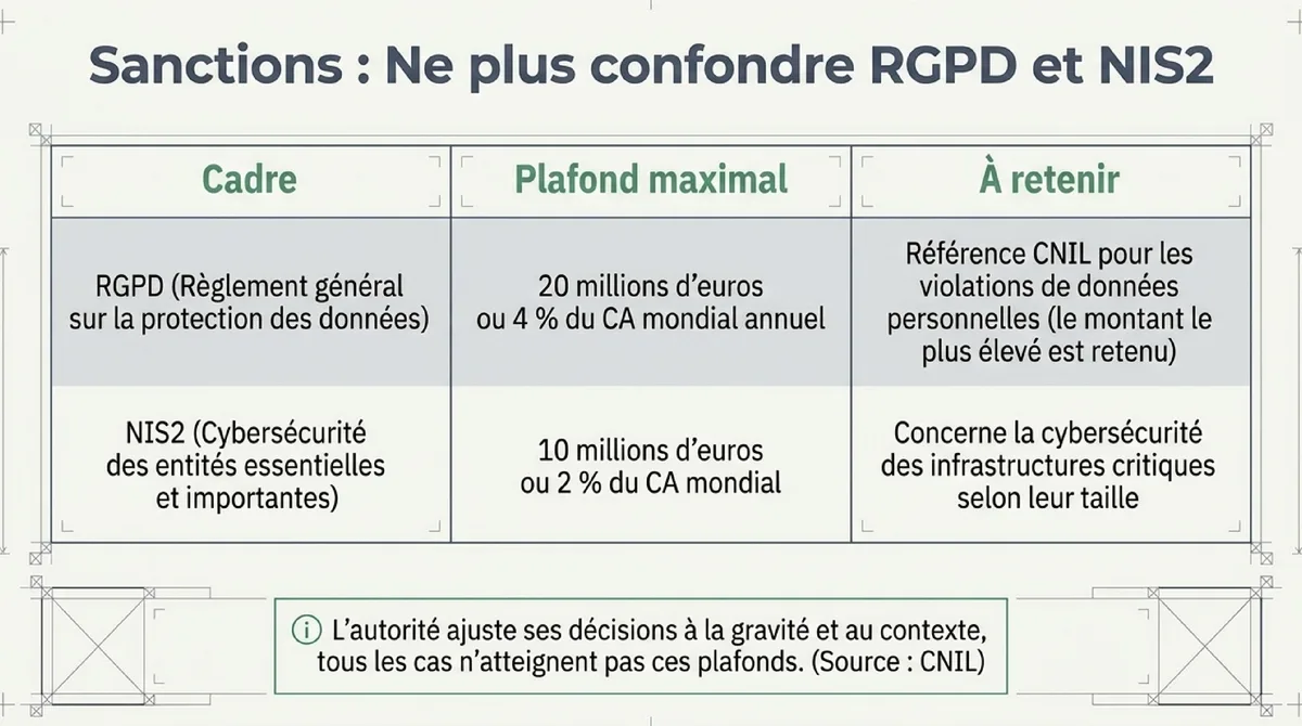 Infographie Sanctions, RGPD et chiffres à ne pas confondre