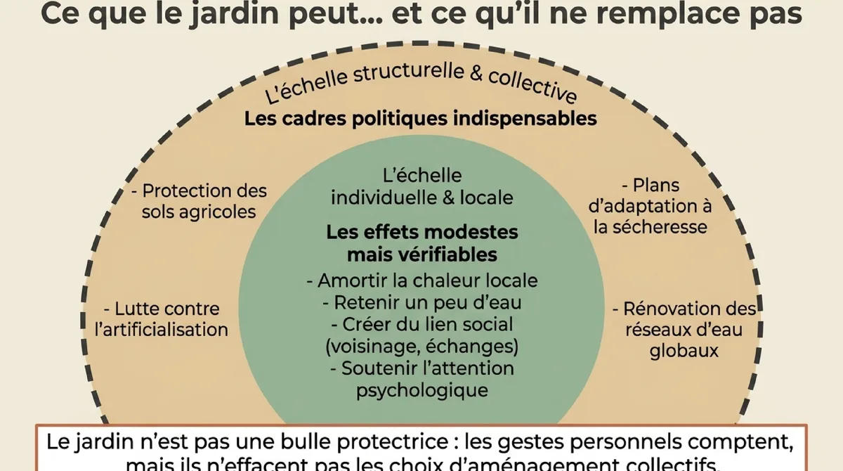 Infographie Un jardin utile, mais pas une réponse suffisante