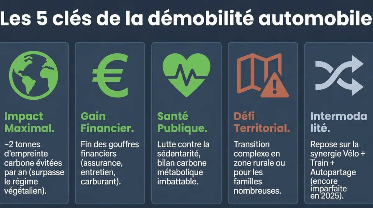 Infographie Pourquoi vivre sans voiture est l'impact individuel le plus puissant pour sauver le climat