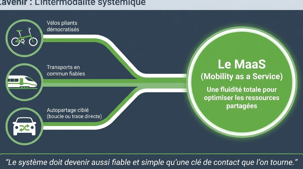 Infographie L'intermodalité et les nouvelles technologies au service du sans voiture